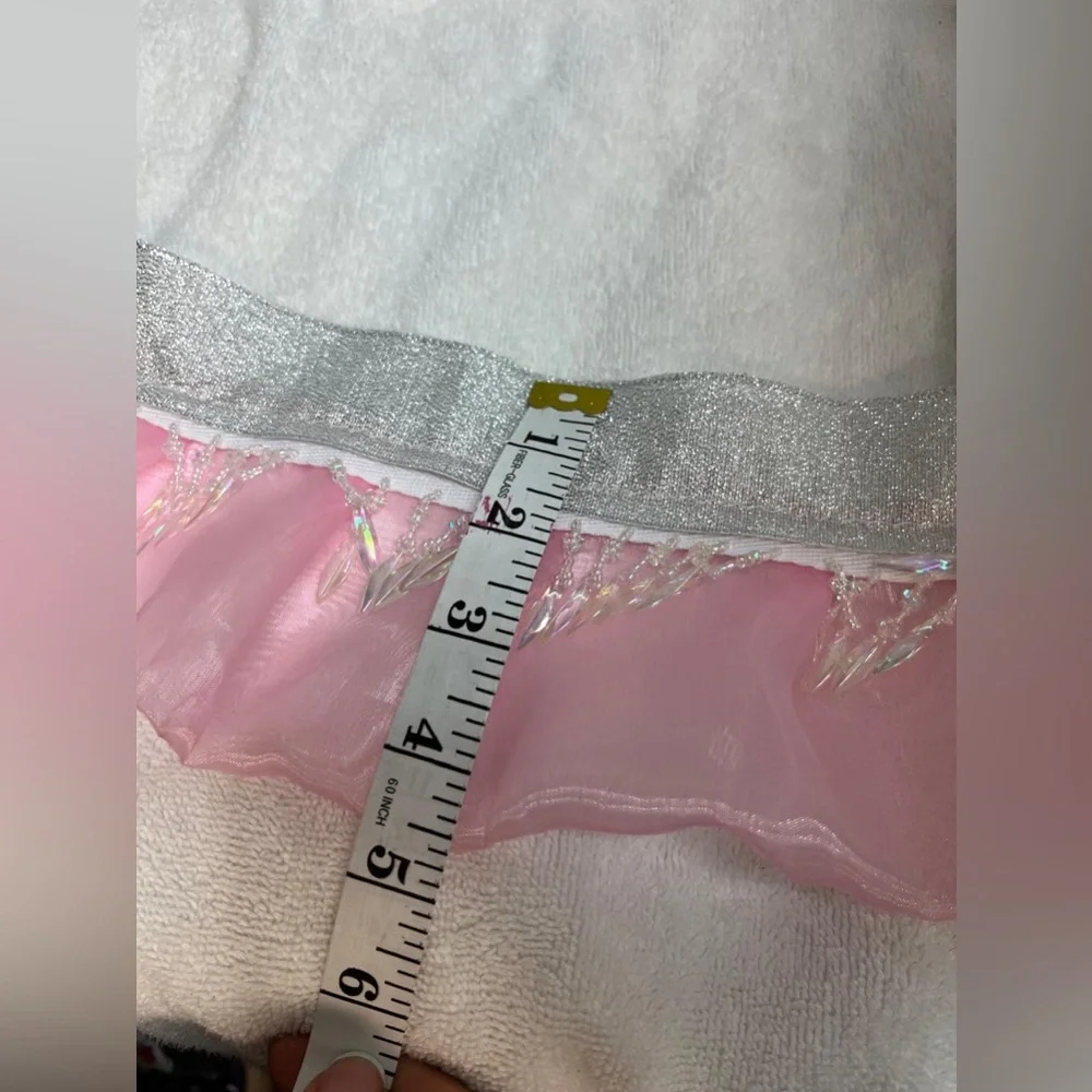 Stylish Pink and Gray Dog Tutu Skirt with stones